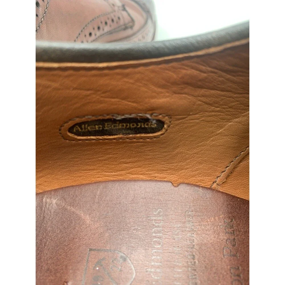 Allen Edmonds Madison Park Wingtip Brogue Derby Shoes Men's Sz 9D Walnut Brown